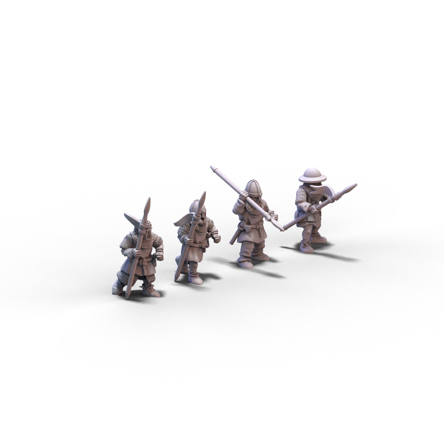 Medieval Armored Warriors with Spears | 15mm/28mm miniatures