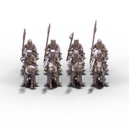 Medieval Knights on Horses V1 | 15mm/28mm miniatures