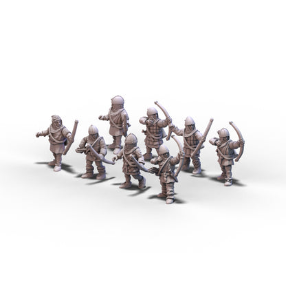 Medieval Armored Archers with Regular Bows | 15mm/28mm miniatures