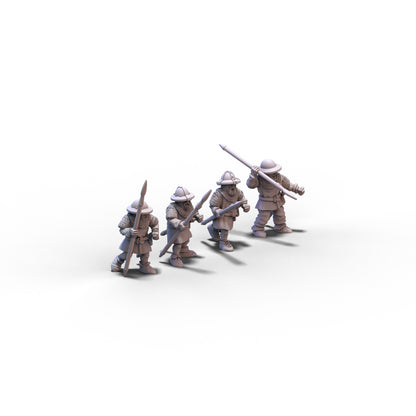 England | English Warriors with Spears | 15mm/28mm miniatures