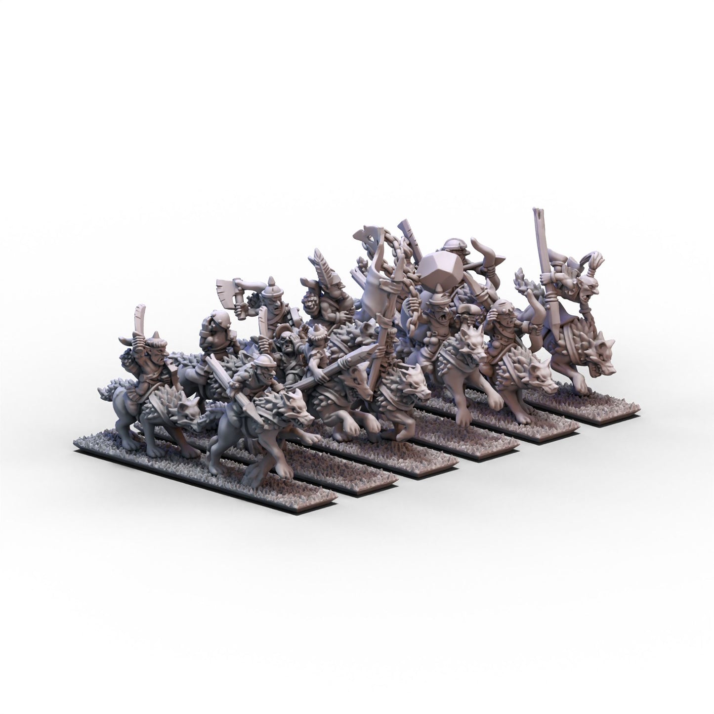 Orcs and Goblins (FD) | Goblin Wolf Riders Unit 1 | 10mm/15mm