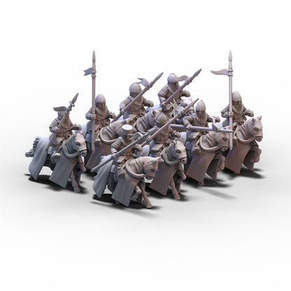 Medieval Armored Cavalry with Spears V1 | 15mm/28mm miniatures