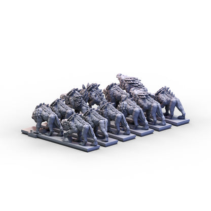 Daemon Army | Chaos Hounds Unit | 10mm/15mm