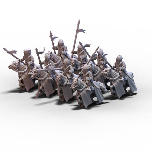 Medieval Armored Cavalry with Spears V2 | 15mm/28mm miniatures