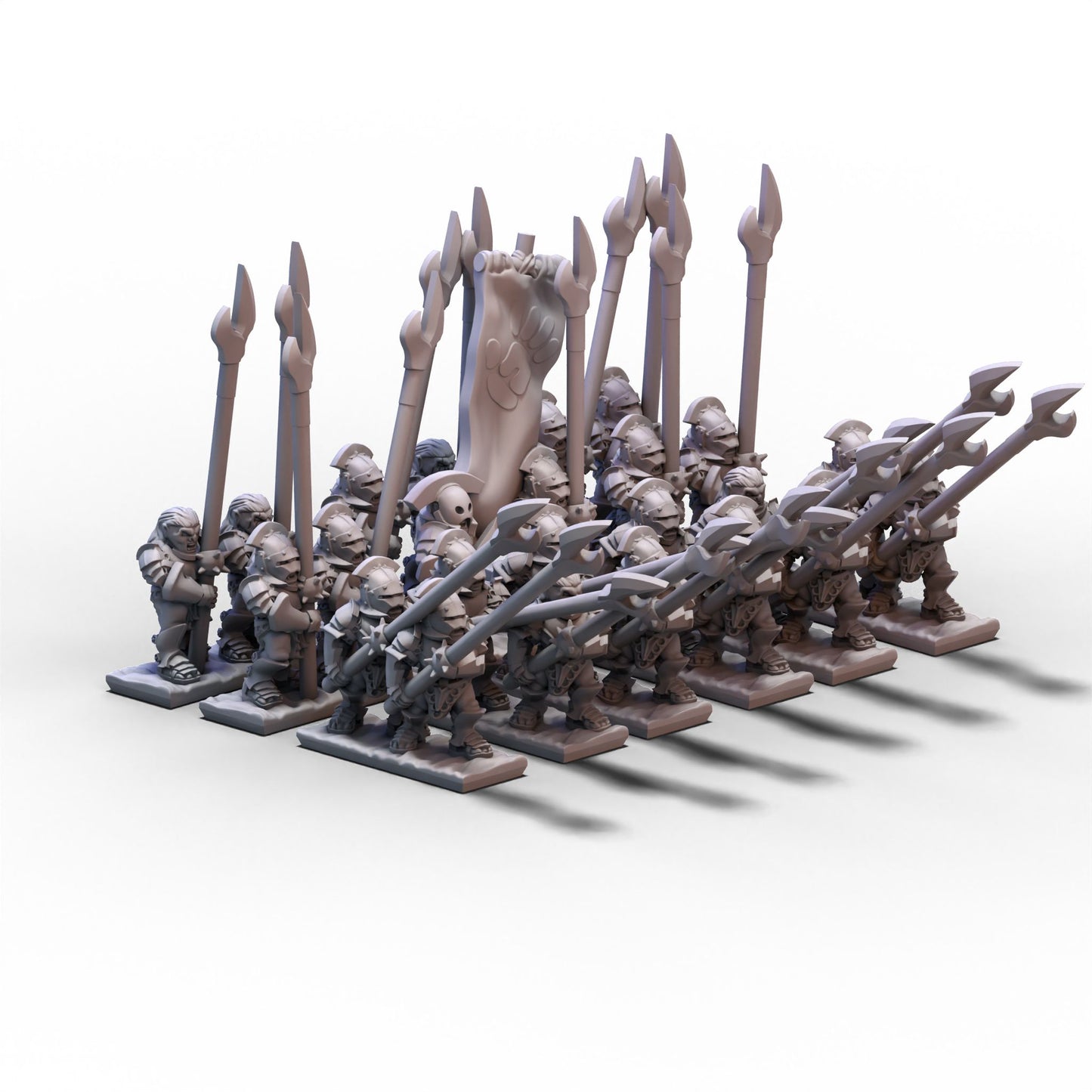 White Hand | Khoru-Kai Pikemen (3 stands) Unit 1 | 10mm/15mm