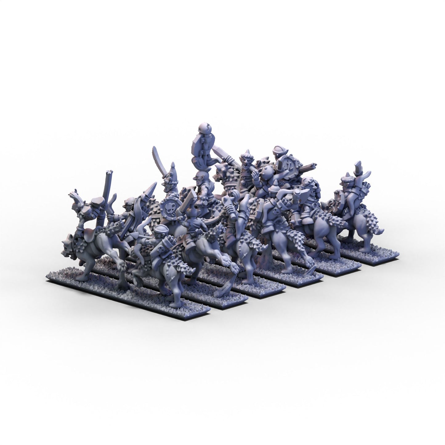 Orcs and Goblins (FD) | Goblin Wolf Riders Unit 2 | 10mm/15mm