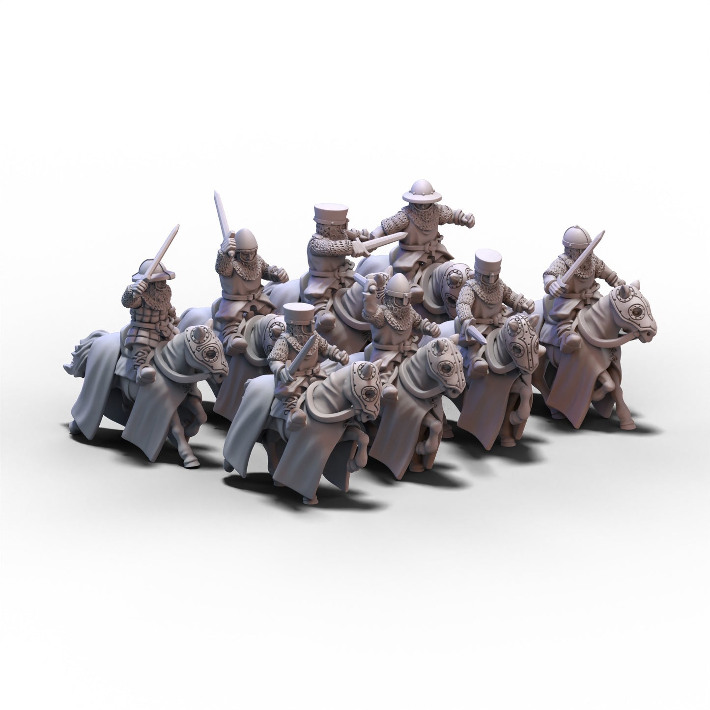 Medieval Armored Cavalry with Swords V3 | 15mm/28mm miniatures