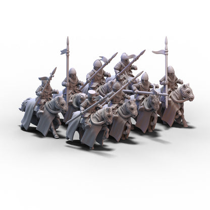 Medieval Armored Cavalry with Spears V3 | 15mm/28mm miniatures