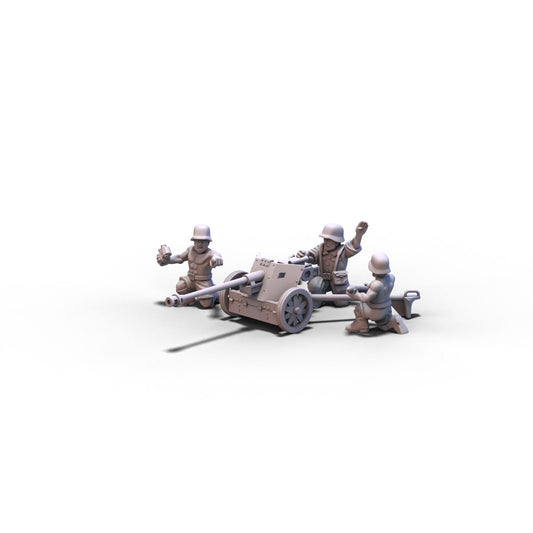 Germany | Afrika Korps PAK 40 Cannon | 15mm/28mm miniatures