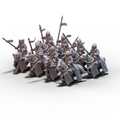 Medieval Armored Cavalry with Spears V1 | 15mm/28mm miniatures