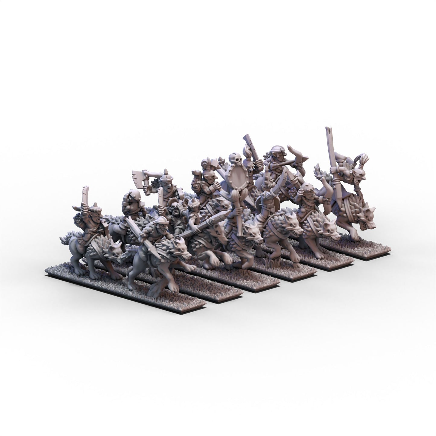 Orcs and Goblins (FD) | Goblin Wolf Riders Unit 2 | 10mm/15mm