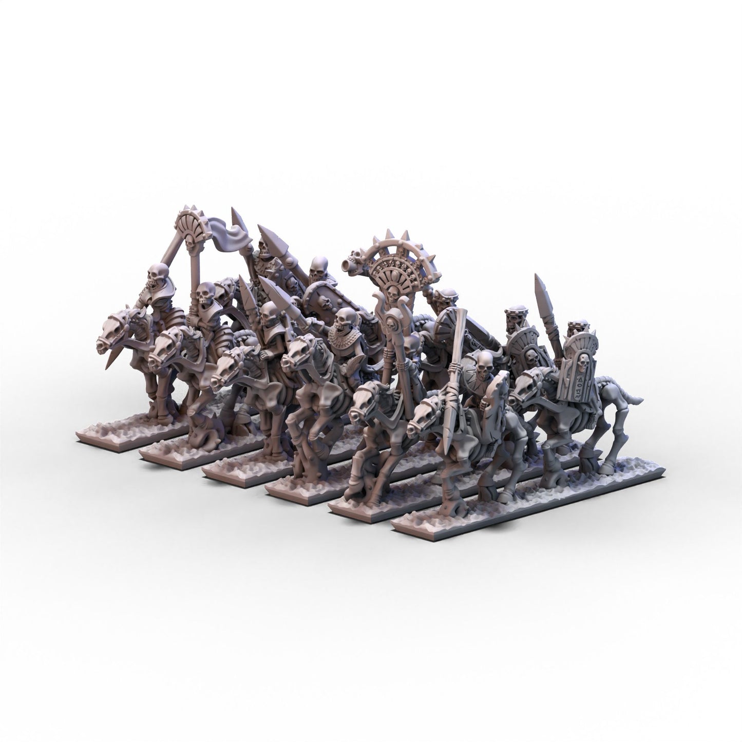 King of Sands | Skeleton Cavalry (Spears) Unit 1 | 10mm/15mm